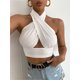 thumbnail image 3 of TxlixcChaleco de verano femenino, cuello de tirante cruzado de color sólido sin espalda, para niñas, 4 colores Txlixc  moda, 3 of 9