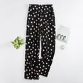 thumbnail image 3 of Women's Plush Christmas Pattern Pajama Pants Soft Elastic Waist with 2 Pockets, Black, L, 3 of 4