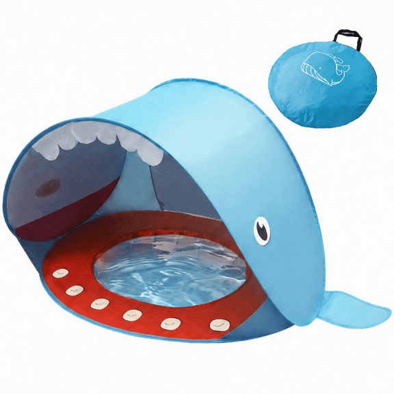 KEYAHAPPY Beach Tent, Baby Beach Tent with Pool, Pop Up Tent for Toddlers, Portable Shade UV Protection Sun Shelter for Beach Outdoor Camping Picnic, Blue