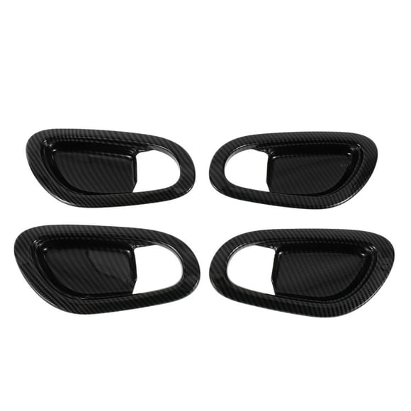 Recubrimiento del Tazón del Mango de la Puerta Interior para Nissan NP300 Navara 2015-2019 Negro Fibra de Carbono ABS 4 Pcs