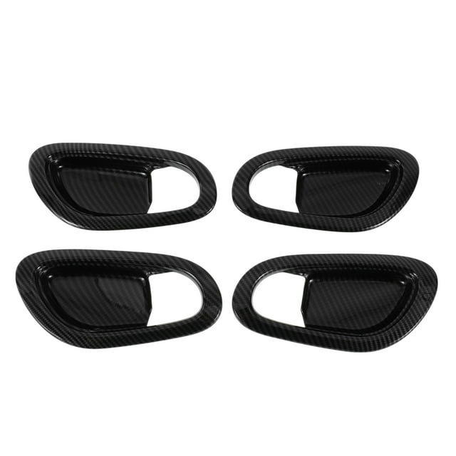 Recubrimiento del Tazón del Mango de la Puerta Interior para Nissan NP300 Navara 2015-2019 Negro Fibra de Carbono ABS 4 Pcs