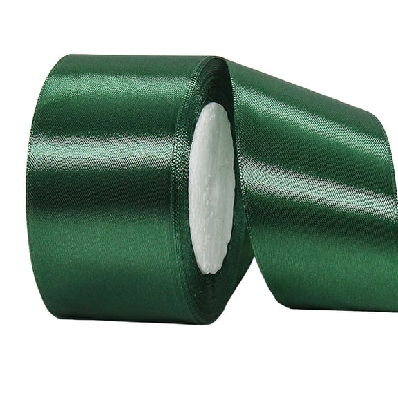 2 Inch Wide Satin Ribbon Pink Craft Ribbon, Green Satin Ribbon 2" X 25 Yards Wide Fabric Ribbons for Wrapping Flower Bouquets Crafts Wreath Christmas Bow Wedding Decoration