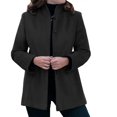 thumbnail image 1 of Women's Autumn/Winter Simple Long-Sleeved Collared Button-Down Slim Fit Wool Coat seblue XXXL, 1 of 4