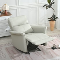 Manual Rocker Recliner Chair for Adults,Rocking Glider Recliner for Small Spaces,PU Leather Rocking Chair for Nursery,Single Sofa Recliner for Home Theater Living Room Bedroom