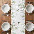 thumbnail image 4 of Table Runner 72 Inches Long for Kitchen Dining, Green Eucalyptus Leaves Dresser Scarf Farmhouse, Dining Table Decorations for Wedding/Parties, Birds Flowers Spring Watercolor Floral 18 x 72 In, 4 of 8