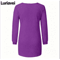 thumbnail image 5 of Luriavei Womens Sweaters Trendy Solid Color Classic Knit Tops Thermal Long Sleeve Fleece Shirts Fall Outfits Winter Clothing(Purple,XX-Small), 5 of 7