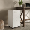 Lavish Home 2-Drawer File Cabinet with Lock and Rolling Wheels (White)