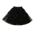 thumbnail image 3 of Hvobtty Girls' Mesh Short Skirts, Toddler Half Skirts, Children's Summer Bow Knot Loose Solid Leisure Sports Short Skirt for Kids Black 9-10 Years, 3 of 5