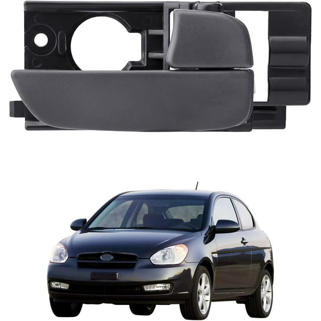 HUGFEGWE Passenger Door Handle, Front or Rear Right Interior Handle, Compatible with 2006-2011 Hyundai Accent | Replace# 82620-1E000, 826201E000, Textured Gray Inner Handle, Inside Door CJ25311-13684
