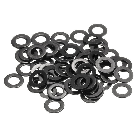 100 Pcs M4 Stainless Steel Flat Washers, 8mm Outer Diameter Metal Flat Washer for Screws and Bolts, Black Finish