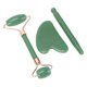 thumbnail image 1 of 3pcs Gua Sha Facial Tools for Skin Care Reduce Puffiness Improve Circulation Jadestone Roller Set Green, 1 of 5