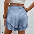 thumbnail image 4 of Audhol Cute Shorts for Women! Women's Double Layer Layered Shorts Casual and Comfortable with Tied Elastic Waistband and Short Pants Running Shorts for Women Blue2 M, 4 of 9