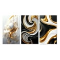 thumbnail image 2 of Designart "Delicate Blue Floral Whirling Spiral II" Abstract Spirals Wall Art Set Of 3 - Transitional Gold Gallery Wall Set For Home Decor, 2 of 6