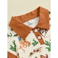 thumbnail image 6 of Musuos Baby Boys Summer Cute Romper 3M 6M 12M 18M Short Sleeve Button Lapel Western Elements Print Jumpsuit Infant Playsuit, 6 of 9