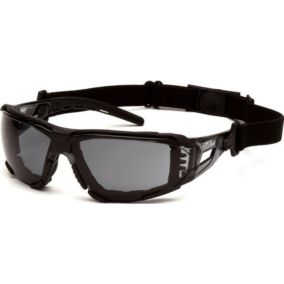 Pyramex Safety Fyxate Safety Glasses, Gray H2max Anti-fog Lens With Foam Padding