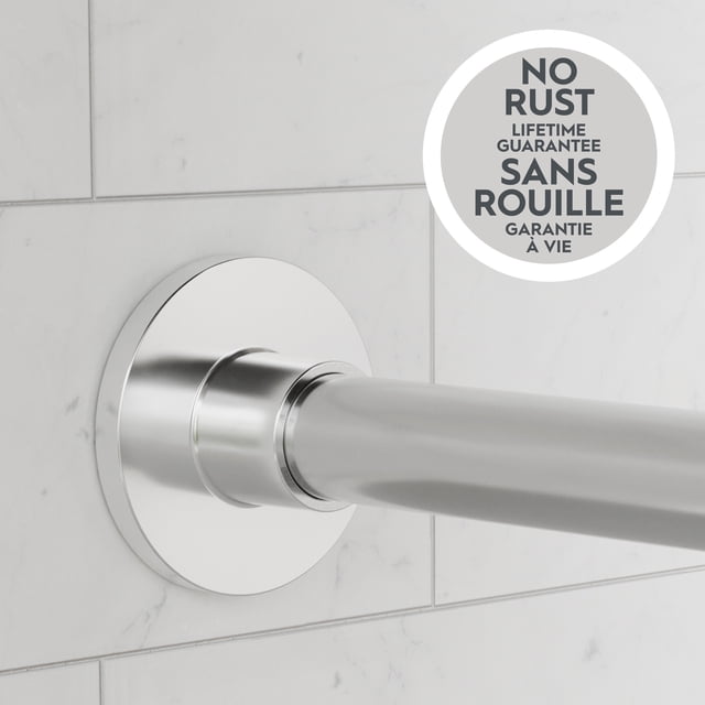Better Homes & Gardens Rustproof Modern Adjustable Tension Shower Curtain Rod, No Drill