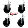 thumbnail image 2 of 5 Inch Phenolic Wheel Swivel 7/16 Inch Grip Ring Stem Caster Set 2 Brake, 2 of 2