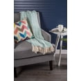 thumbnail image 5 of Contemporary Home Living Aqua Blue and White Diamond Knitted Fringed Throw Blanket 50" x 60", 5 of 6