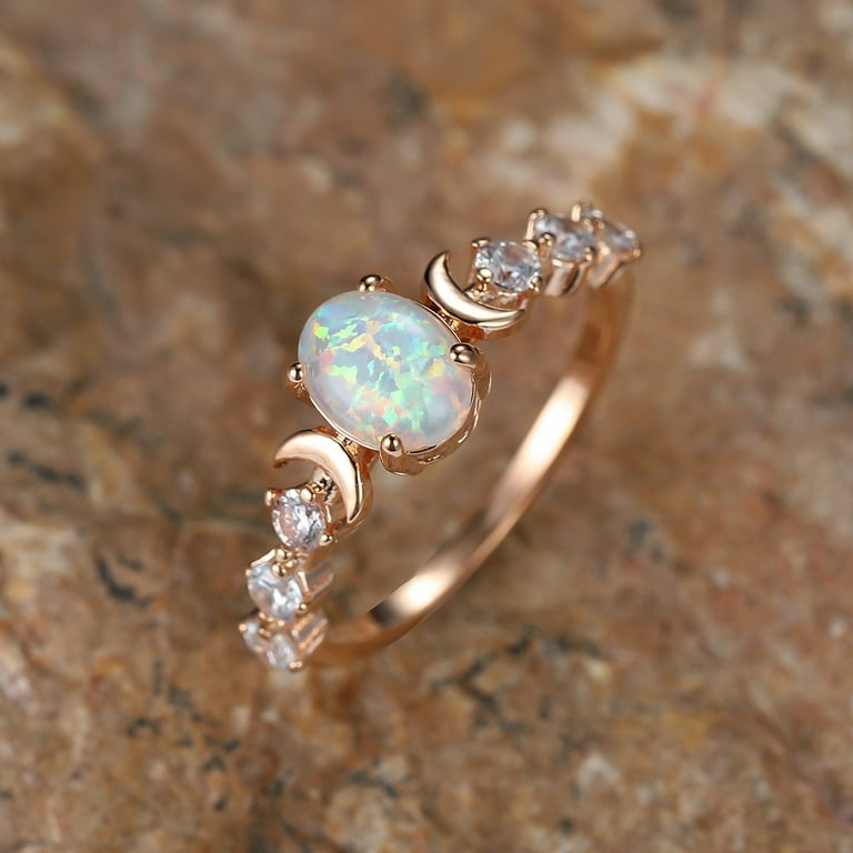 Sterling Silver Light Pink Opal and CZ Halo Ring Sterling Silver Light Pink Opal and CZ Halo Ring