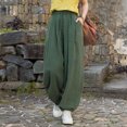 thumbnail image 4 of Sokhug Womens Lantern Pants Linen-Blend High Waisted Drawstring with Pockets Casual Elastic Waist Jogger Trousers, 4 of 7