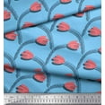 thumbnail image 2 of Soimoi polyester Crepe Fabric Leaves & Tulip Floral Decor Fabric Printed Yard 42 Inch Wide, 2 of 3