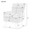 thumbnail image 6 of Seizeen Modern Linen Fabric Accent Chair, Upholstered Comfy Arm Chair for Bedroom, Living Room Stuffed Single Sofa Chair with Wood Legs, Gray, L0410, 6 of 10