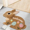 thumbnail image 4 of Easter Themed Welcome Mat for Home Entryway Crafted with Velvet Rabbit Design Durable Absorbent Doormat for Living Room and Hallway, 4 of 6