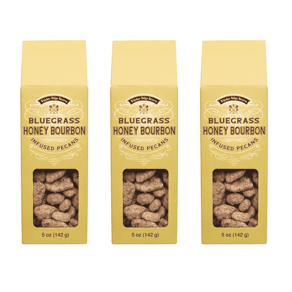 Damn Man Snacks 15oz Bluegrass Honey Bourbon candied Pecans Gift - 3 packs Whiskey Nuts Candied Nuts Gifts for Men