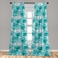 thumbnail image 2 of Peony Window Curtains, Watercolor Design Floral Pattern with Nautical Colors with Delicate Petals, Lightweight Decor 2-Panel Set with Rod Pocket, Pair of - 28"x63", Dark Seafoam Seafoam, by Ambesonne, 2 of 3
