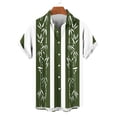 thumbnail image 4 of Nmnitkp Men's Short Sleeve Button Down Shirt, Bamboo Print Casual Collared Top, Lightweight Summer Vacation Relaxed Fit Shirt for Men Army Green,S, 4 of 6