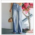 thumbnail image 6 of Women's Spring and Autumn new fashion temperament micro-flared trousers trend ripped washed wide-leg jeans, 6 of 9