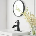 thumbnail image 4 of Waterfall Single Hole Single-Handle Low-Arc Bathroom Faucet Water-Saving Basin With Supply Hose In Oil Rubbed Bronze, 4 of 8