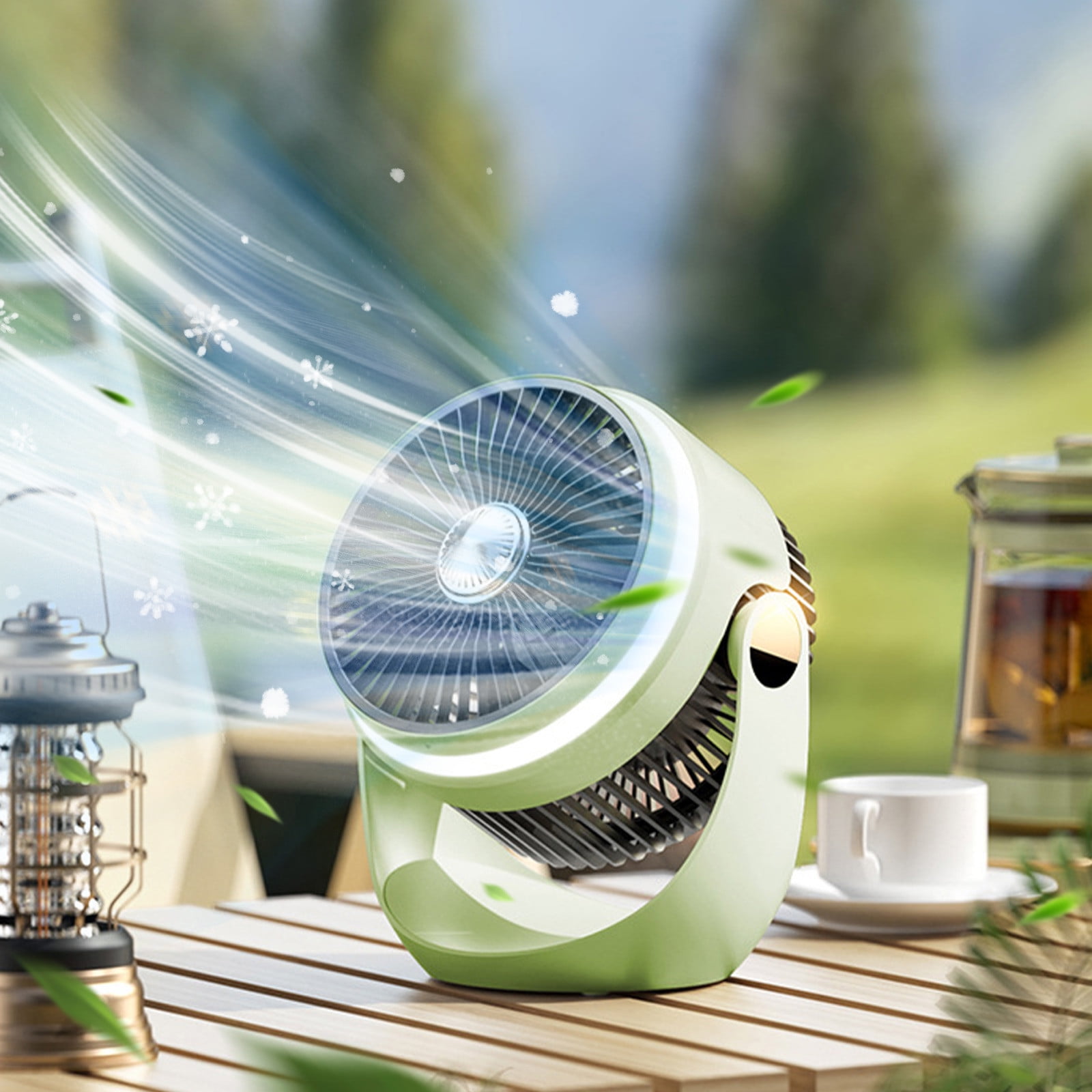 Mini Ventilateur Portable 5 En 1 Avec Batterie Externe, Chargement USB 3 000 Mah 3 Vitesses Reglables Tour De Cou Blanc 96703375
