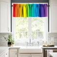 thumbnail image 3 of Rainbow Valance Curtains for Small Kitchen Windows Rod Pocket Window Valances Colorful Rainbow Stripe Pattern Topper Curtain Valances for Living Room Bedroom 54Wx18Inch, 3 of 5