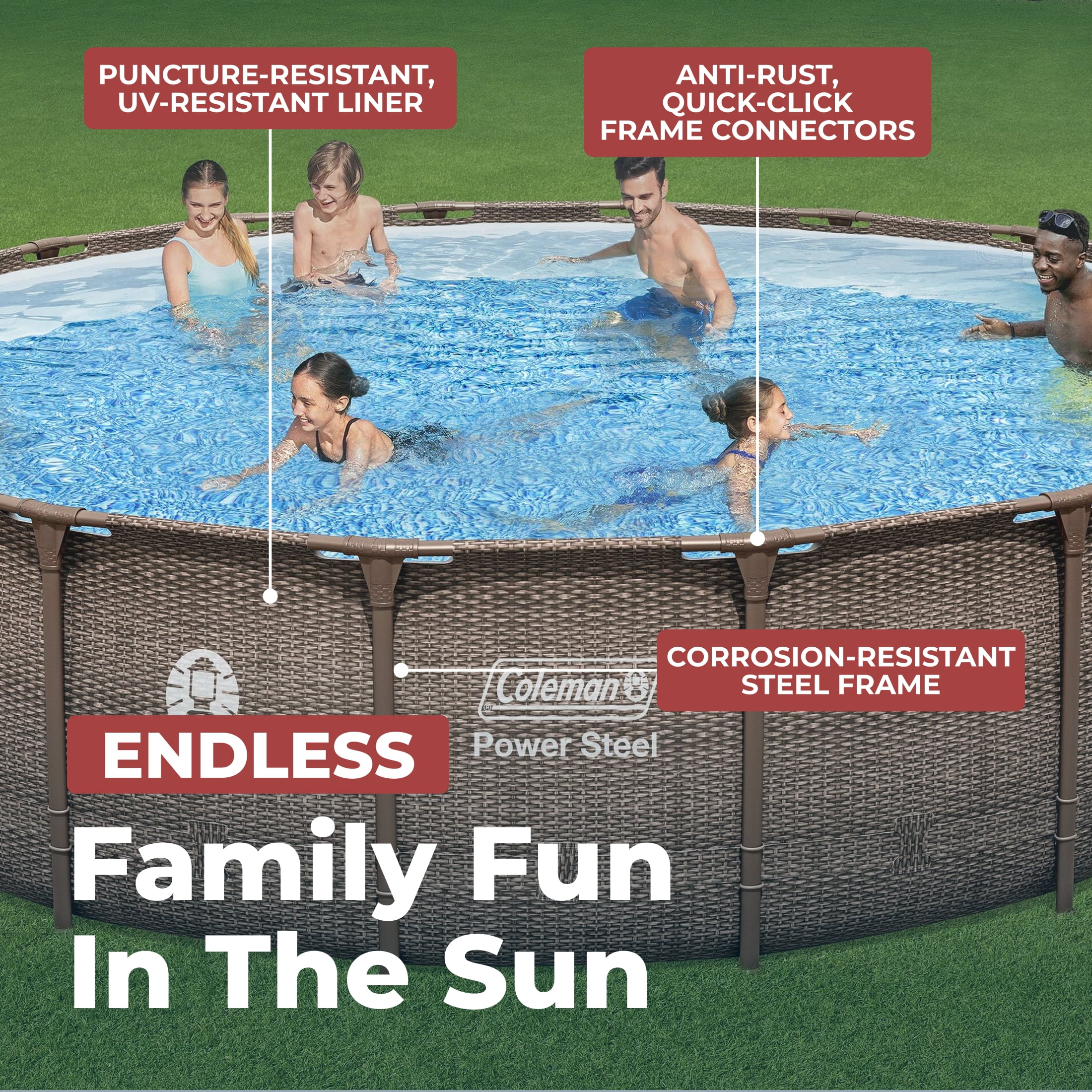 pool Intex 8.5ftx 5.25ft x 18in Blow Up Family Swim Center