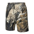 thumbnail image 4 of Logiee Graceful Snow Leopard Print Mens Swim Trunks Quick Dry Board Shorts,Breathable Hawaii Beach Shorts Swimwear Bathing Suits-Large, 4 of 6