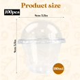 thumbnail image 2 of 100 Pack Disposable Clear Plastic Cups Ice-cream Cups with Dome Lids, 180ml/6oz PET Sundae Dessert Cups for Iced Coffee Cold Drinks Frozen Yogut Fruits Jello Snacks Bubble Boba Tea Juice Milkshake, 2 of 4