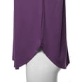 thumbnail image 5 of A2Y Women's Premium Solid Long Sleeve Dolphin Hem Shell Button Henley Top Shirt Dark Purple 1XL, 5 of 6
