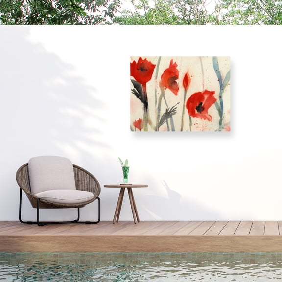Sheila Golden 'Poppies' Outdoor All-Weather Wall Decor