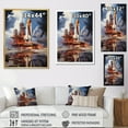 thumbnail image 4 of Designart "Rocketship Reflecting on Water II" Rocketship Floater Framed Wall Art Print, 4 of 7