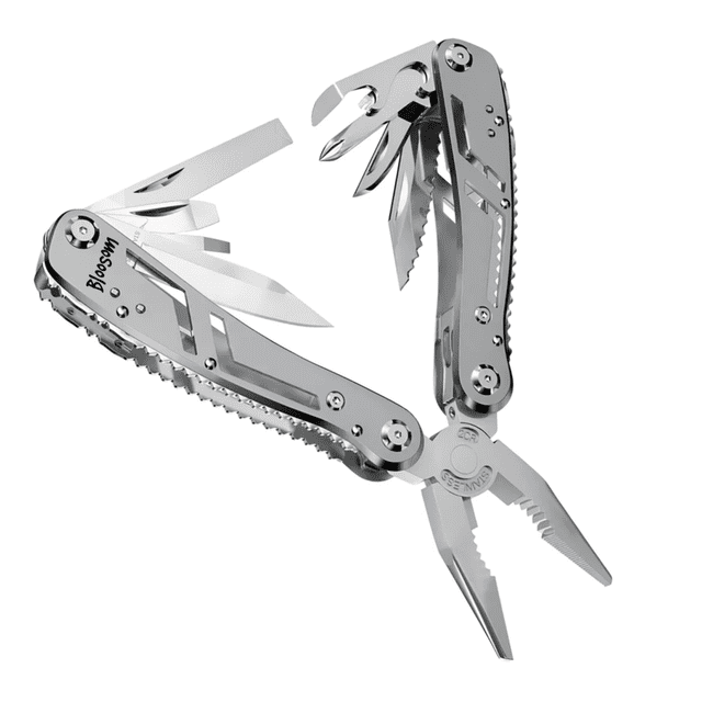 Alicate Multiherramienta Bloosom Plegable Cortador Desarmador Pinza Plateado