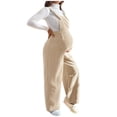 thumbnail image 2 of Hvyesh Women Corduroy Overalls Maternity Wide Leg Bib Corduroy Jumpsuits Adjustable Romper Jumpsuit with Pockets, 2 of 8