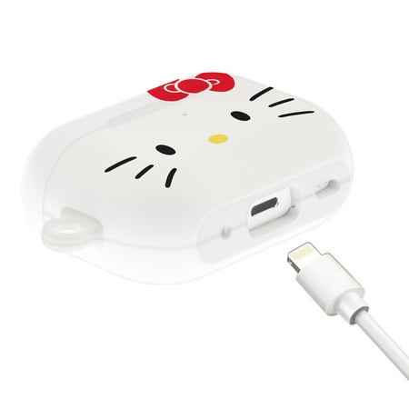 Sanrio AirPods Pro 2 Case Key Ring Keychain Holder Strap Hole Hard AirPods Pro 2nd Generation 2022 Cover - Face Hello Kitty White