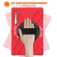 thumbnail image 4 of Dteck for Samsung Galaxy Tab S10 Ultra Case 2024 with Pencil Holder Crossbody Strap 360 Rotating Hand Strap & Stand, Rugged Case for Galaxy Tab S10 Ultra / Tab S9 Ultra/ S8 Ultra 14.6",Red, 4 of 12