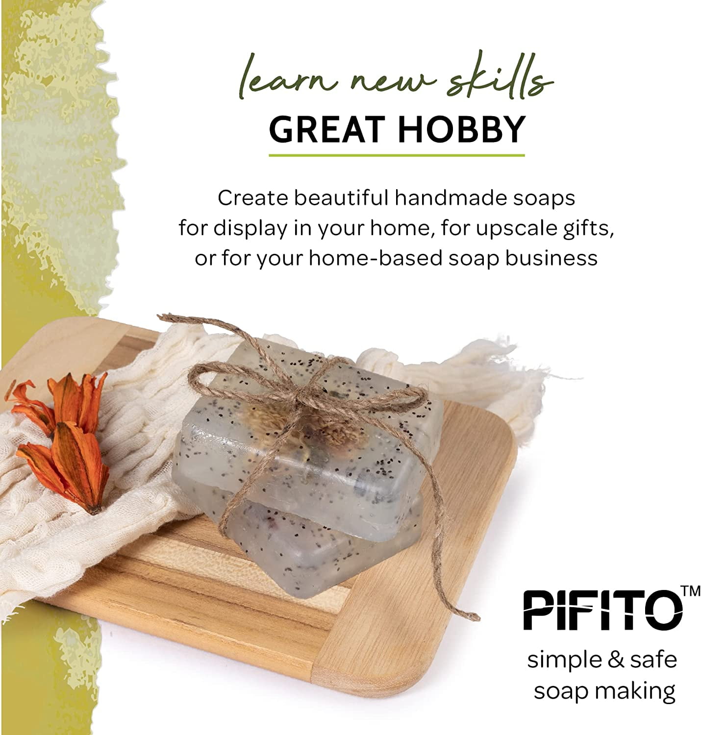 Pifito Melt and Pour Soap Base Sampler (7 lbs) │ Assortment of 7 Bases (1lb ea) │ Argan Oil, Avocado Oil, Castor Oil, Charcoal, Tea Tree Oil, Goats Milk, Aloe Vera │ Glycerin Soap Making Supplies