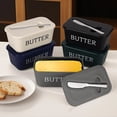 thumbnail image 5 of Bxaolu Large Plastic Butter Dish With Lid And Knife, Food Grade, Dishwasher Safe Butter Holder Keeper With Cover For Kitchen Refrigerator White Butter Container, 5 of 6