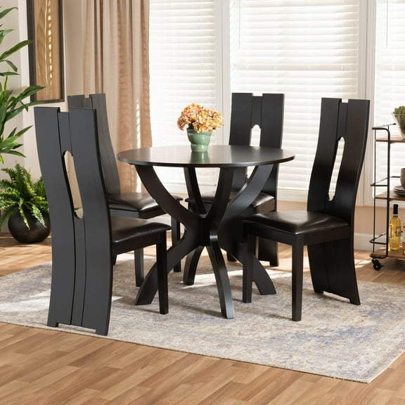 Baxton Studio Ronda Modern Dining Set, Espresso Brown