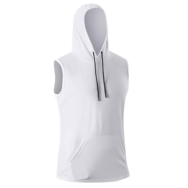 2025 Chaleco sin mangas con capucha para hombre: diseño de malla, transpirable, corte holgado para entrenamiento muscular y fitness