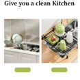 thumbnail image 4 of Bxaolu Expandable Dish Drying Rack Over The Sink, Adjustable Dish Rack in Sink, Rustproof Dish Drainer for Kitchen Counter, Dish Strainer (13.5''-20''L), Black, 4 of 9