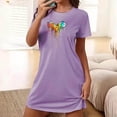 thumbnail image 1 of Mefallenssiah Chemise de Nuit Courte Surdimensionnée pour Femmes Mode Imprimé Poitrine Manches Courtes, 1 of 7